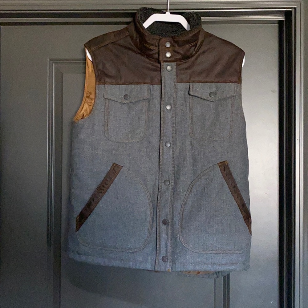 Men's Two-Tone Gray and Brown Vest